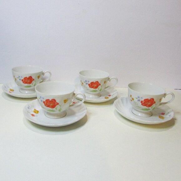 Other - lot 4 vtg Nichinan fine porcelain tea cup and saucer Fairlady floral Japan set